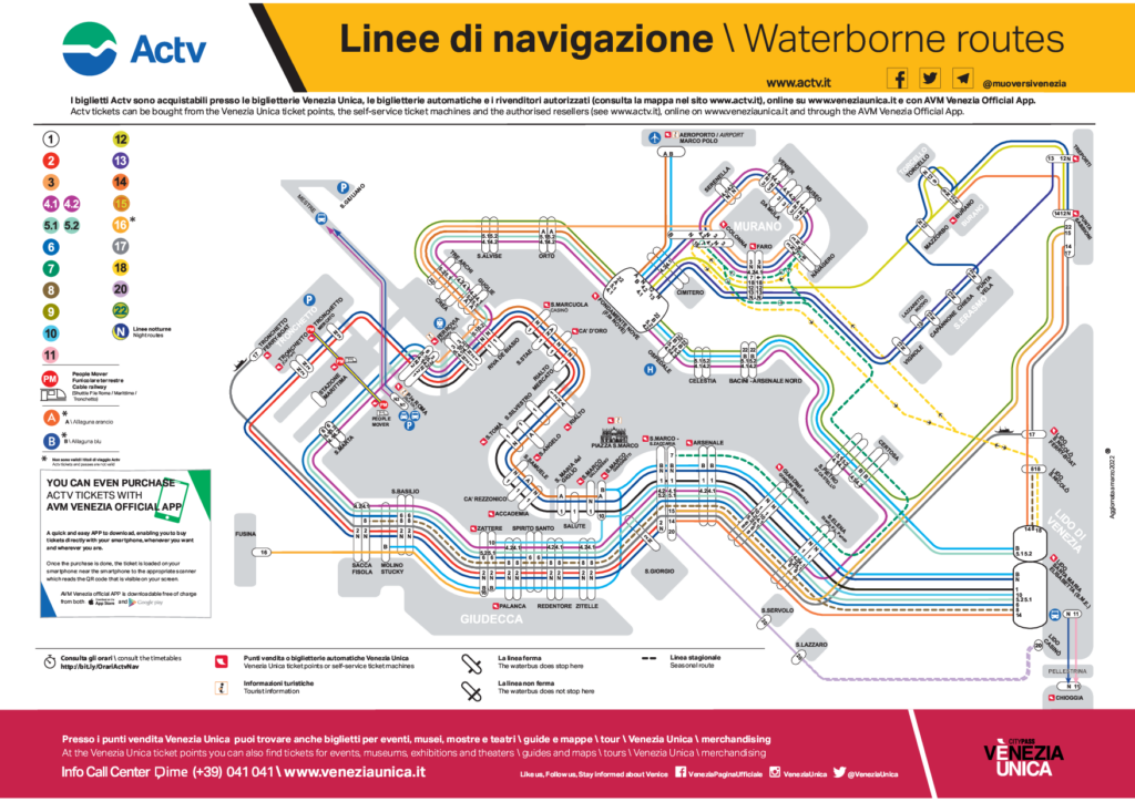 Linienplan Venedig - ACTV - 2023